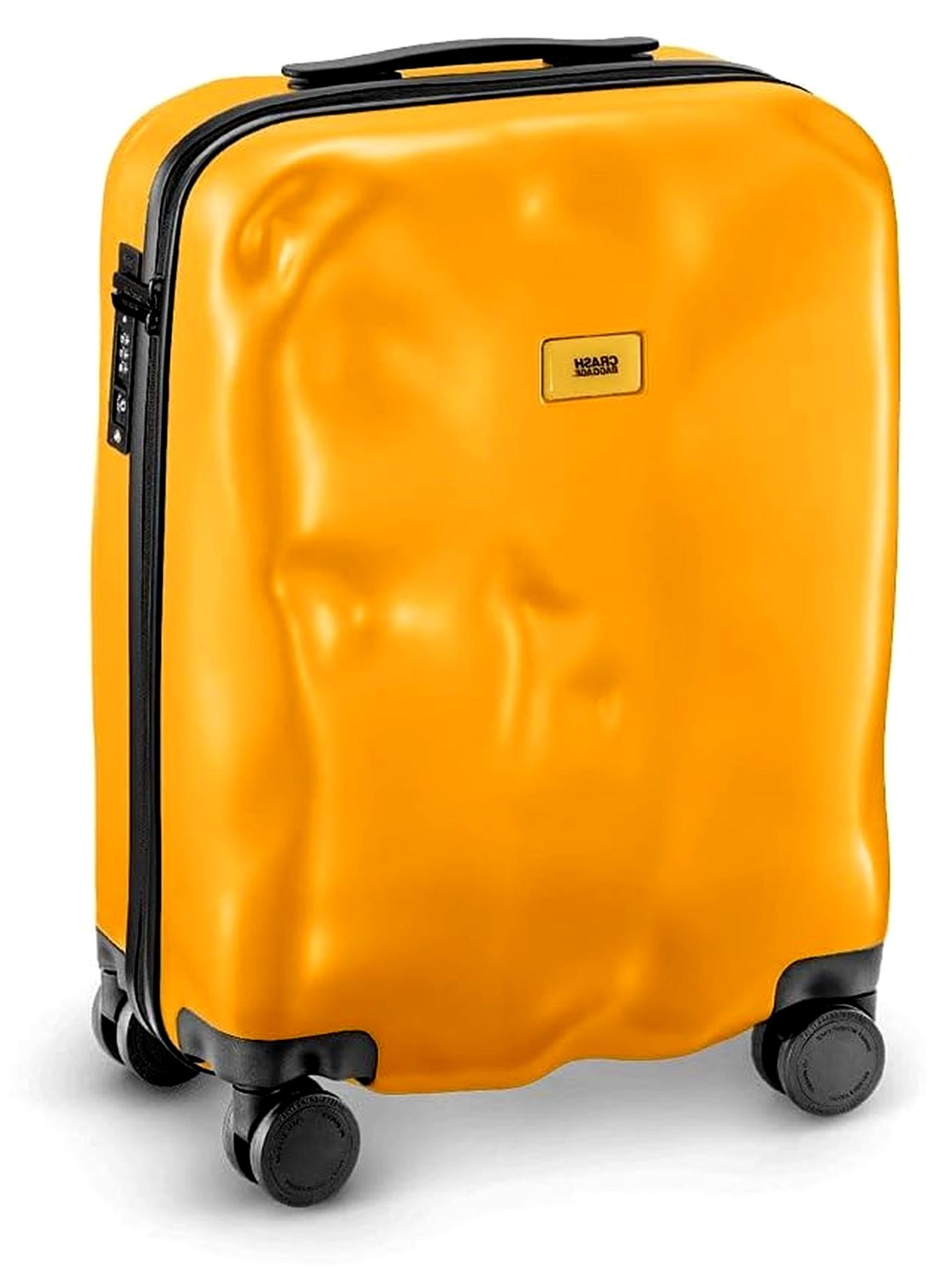 CRASH BAGGAGE - ICON CABIN, Hartpolycarbonat Koffer, Handgepäck, Trolley Abmessungen 55 x 40 x 22 cm, Fassungsvermögen 35 Liter, Farbe Gelb