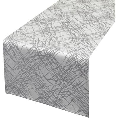 Tischläufer DELINDO LIFESTYLE "TENDENCE" Gr. 1, grau (anthrazit), B:140cm L:40cm, Polyester, Tischdecken, Jacquard, Fleckschutz, 180 g/m²