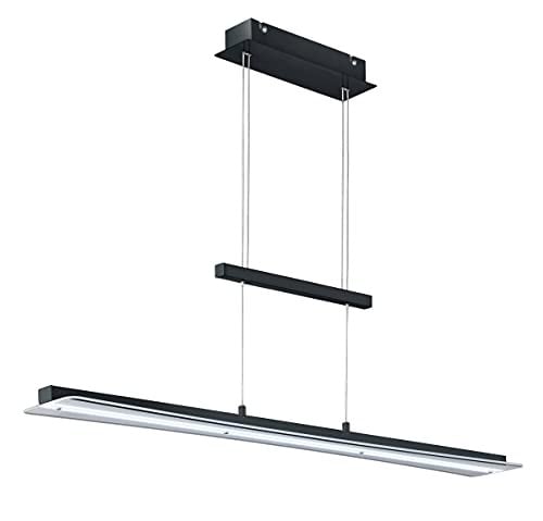 Reality Leuchten Smash LED hanglamp zwart met transparant glas, dimbaar en hoogte verstelbaar