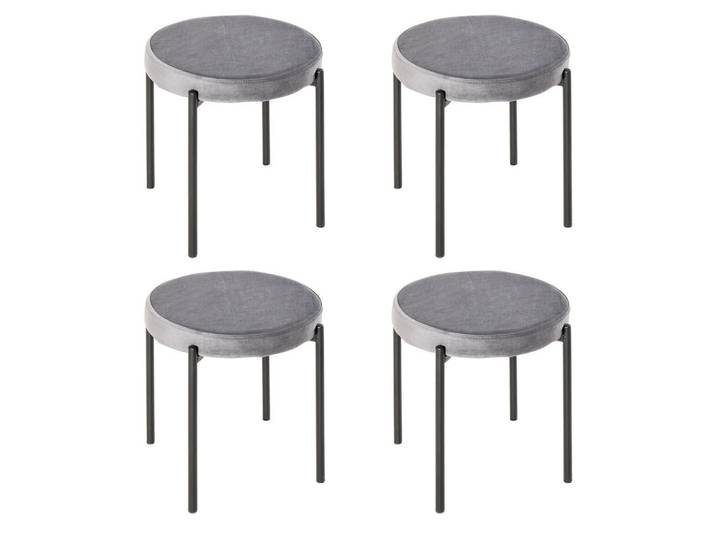 Homcom 4Er-Set Esszimmerhocker Esszimmerstühle Küchenstuhl modern Polyester Stahl Grau, Kunststoff, 41.5x46x41.5 cm, Esszimmer, Stuhl