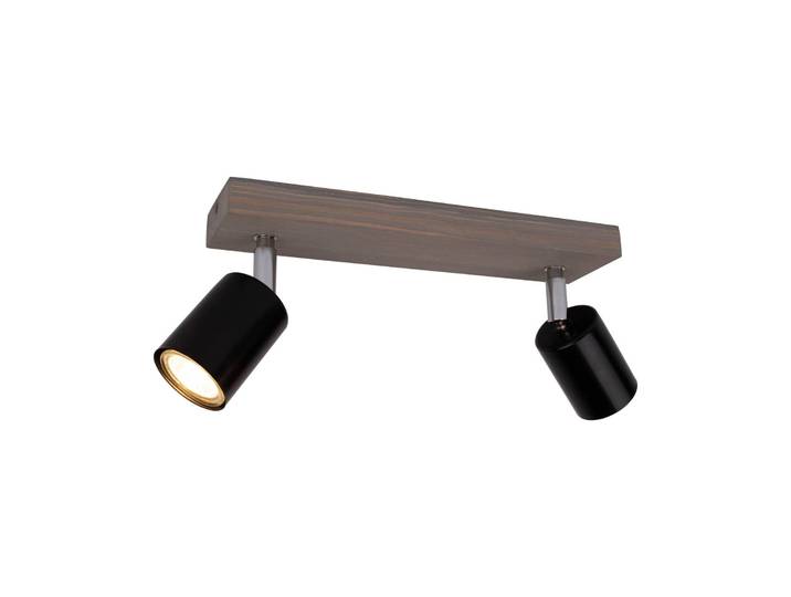 Deckenspot Alara, 30 cm Kiefer grau 2flg. Alara BRITOP, dimmbar, Holz dunkel, für Wohn- / Esszimmer, Holz, Modern, Deckenlampe
