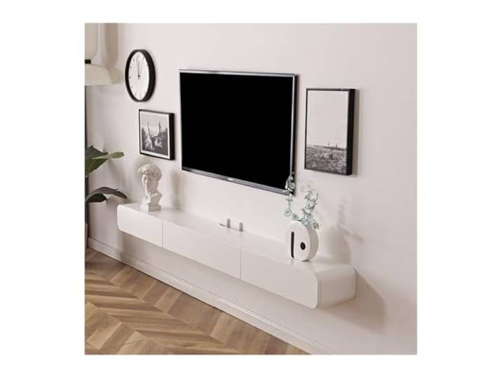 Hhmmei2024-23 Schwebender TV-Schrank an der Wand 47''/63'' schwebender TV-Ständer zur Wandmontage, Medienkonsole, TV-Schrankregal Entertainment-Center(160x24x18cm)