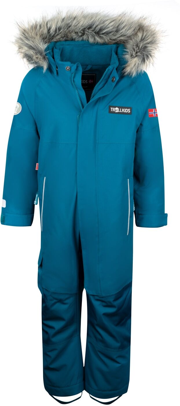 Schneeoverall TROLLKIDS "KIDS KIRKENES SNOWSUIT", Mädchen, Gr. 140, N-Gr, deep lagoon, Obermaterial: 100% Polyester. Futter: 100% Polyamid. Wattierung: 100% Polyester, Overalls Schneeoverall, sportlich, Schneeoverall, für Kinder, aus Polyester und Polyami