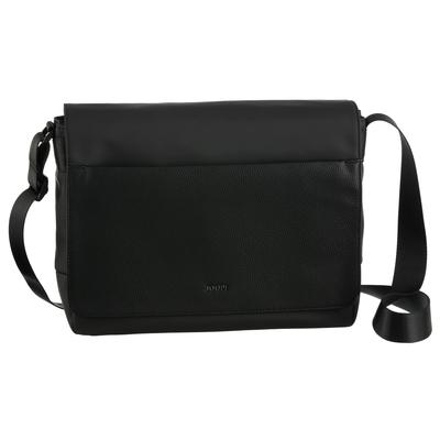 Messenger Bag JOOP "lanciano nevio messenger mhf", Herren, Gr. B/H/T: 30cm x 24cm x 9cm, schwarz, Lederimitat, Taschen, Arbeitstasche, Laptoptasche, Businesstasche mit Klettverschluss