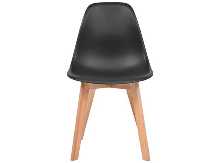 HKLGBVCR Esszimmerstühle, Schwarz, Kunststoff, 4 Stück Füße aus Massivholz, einfache Montage, schmutzige Oberfläche, ergonomische Sitzfläche, gebogene Rückenlehne, zeitloses Design