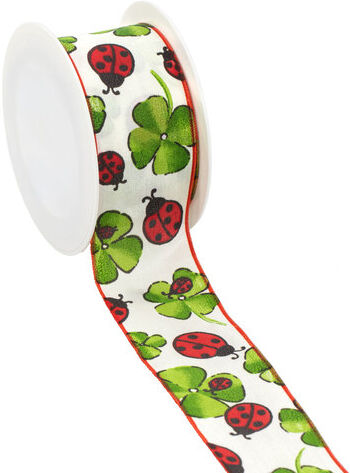 Stoffband "Marienkäfer", 40 mm, 5 m