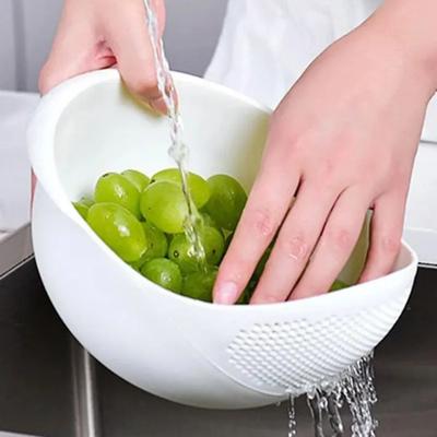 Modern Mode Marketplace Silicone Rice Washing Bowl With Handle Fruit And Veggie Colander Silicone Rice Washing Bowl With Handle Fruit And Veggie Colander