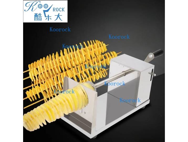 Coupe-pommes en spirale manuel en acier inoxydable professionnel pour les collations de rue