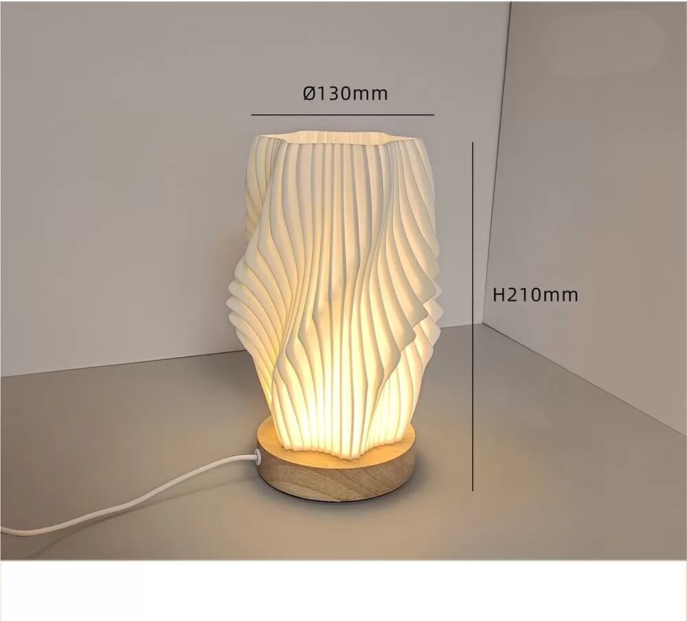 INF USB Dimmbare LED Schreibtischlampe mit Holzfuß - Nachttischlampe im nordischen Stil