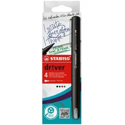 Stabilo 4er-Pack Faserschreiber »dr!ver« Medium schwarz