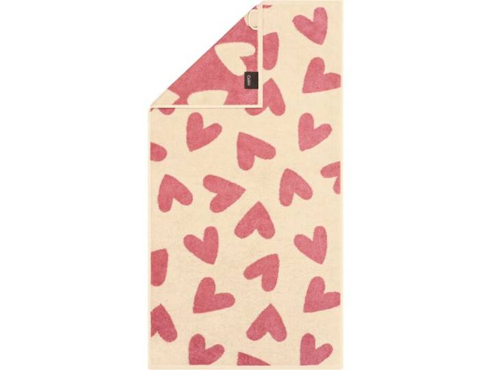 Cawö Frottierwäsche Hearts mit eingewebtem Herz-Design – Handtuch – 50x100 cm