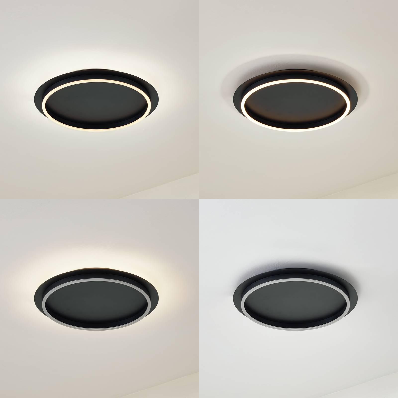 LED Deckenleuchte Kunis Lindby, schwarz, für Wohn- / Esszimmer, Kunststoff, Modern
