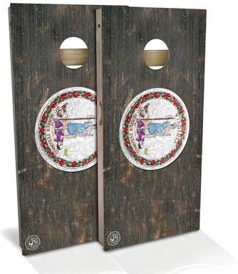 Skip's Garage Virginia Flag Outdoor Cornhole Board Set