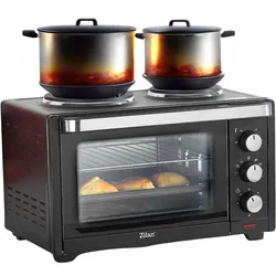 Zilan Minibackofen 28L mit Kochplatten Rotisserie 100-230°C 3200W