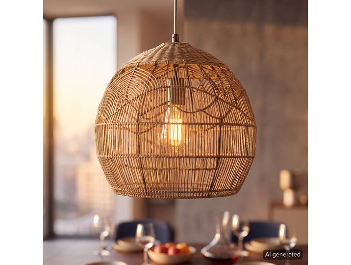 Suspension Cutten Ø 40cm Marron/Marron Lin E27