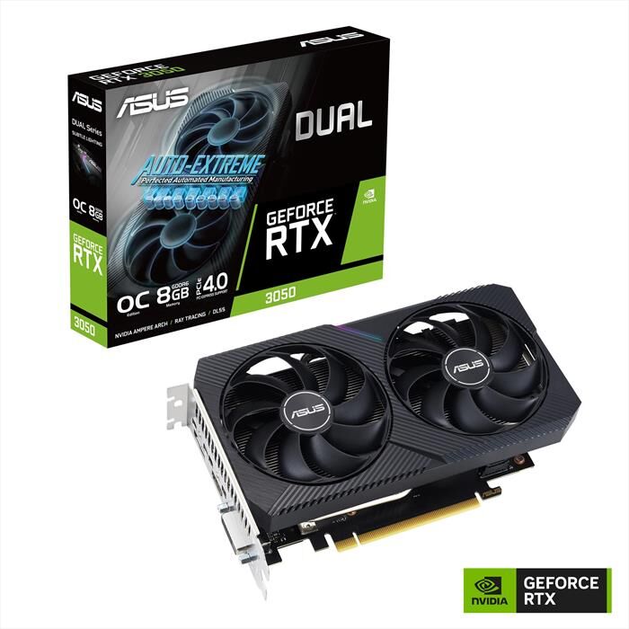 Asus Dual Geforce Rtx 3050 V2 Oc Edition 8gb Gddr6-nero