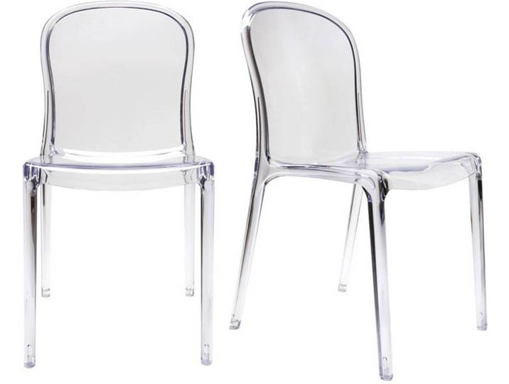 Chaises empilables design transparentes (lot de 2) THALYSSE