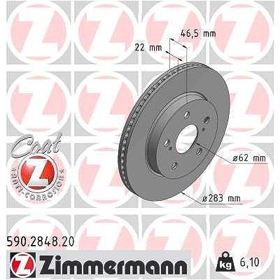 Zimmermann Bremsscheibe [Hersteller-Nr. 590.2848.20] für Toyota