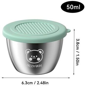 Uplift Picks Stainless Steel Sauce Container With Lid Leak Proof Mini Dipping Dish green
