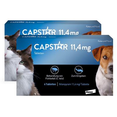 2x Capstar 11,4 mg gegen Flohbefall bei Katzen und kleinen Hunden 2x6 St Tabletten