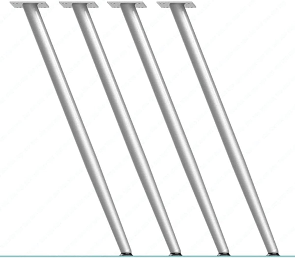 Verstelbare Tafelpoten Set - Meubelonderstel - 72 cm - Zilver