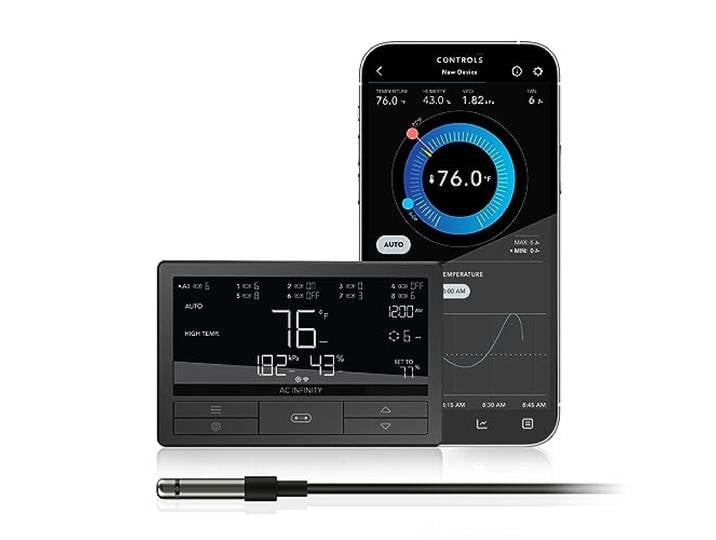 AC Infinity Controller 69 PRO+, Klimaregler Growzelte Dynamische VPD-, Temperatur- und Feuchtigkeitsregelung, Zeitpläne, Zyklen, Stufensteuerung, Daten-App, Bluetooth + WiFi