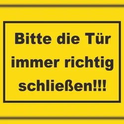 HB-Druck Schild Bitte die Tür immer richtig gelb-schwarz A3 (297x420mm)