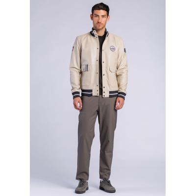 Lederjacke FREAKY NATION "Gasol", Herren, Gr. XXXL(54), ecru, Oberstoff: 100% Leder. Futter: 100% Baumwolle, normal, Jacken