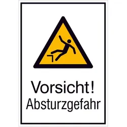 Magni, Sicherheitskennzeichnung, Format 4044589367990 – Warnschild ALU gepr Absturzgefahr 262 x 371