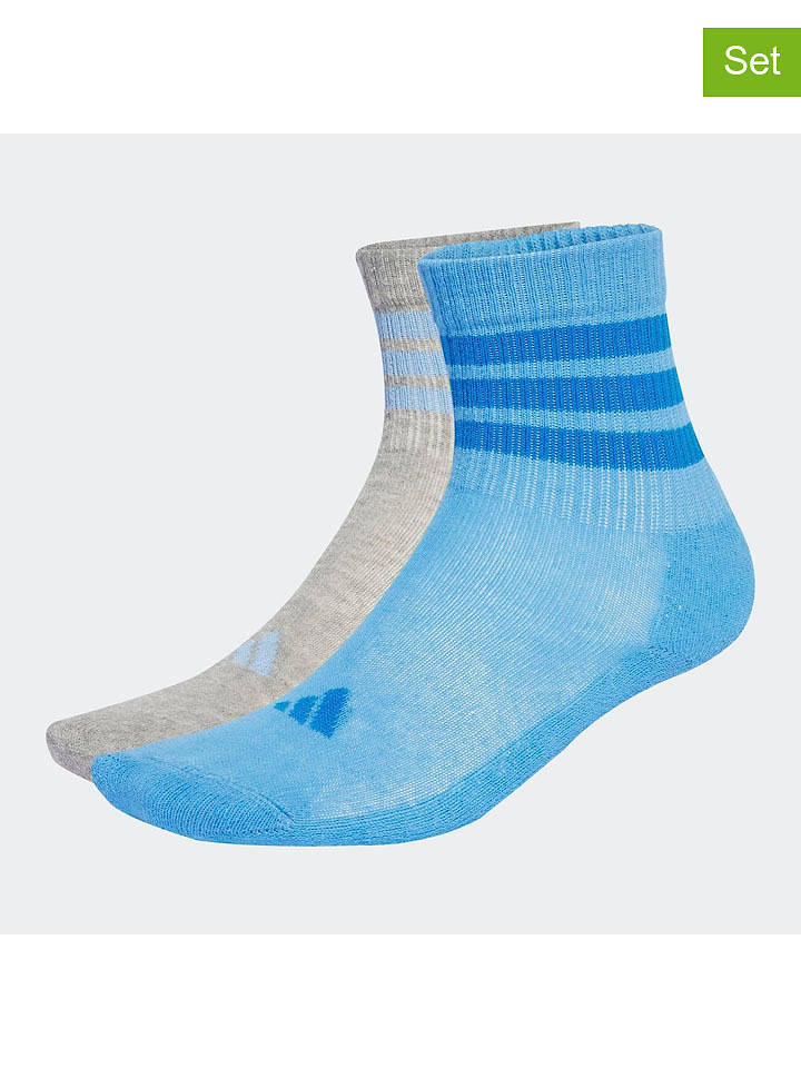 adidas 2er-Set: Socken in Blau/ Grau - 31