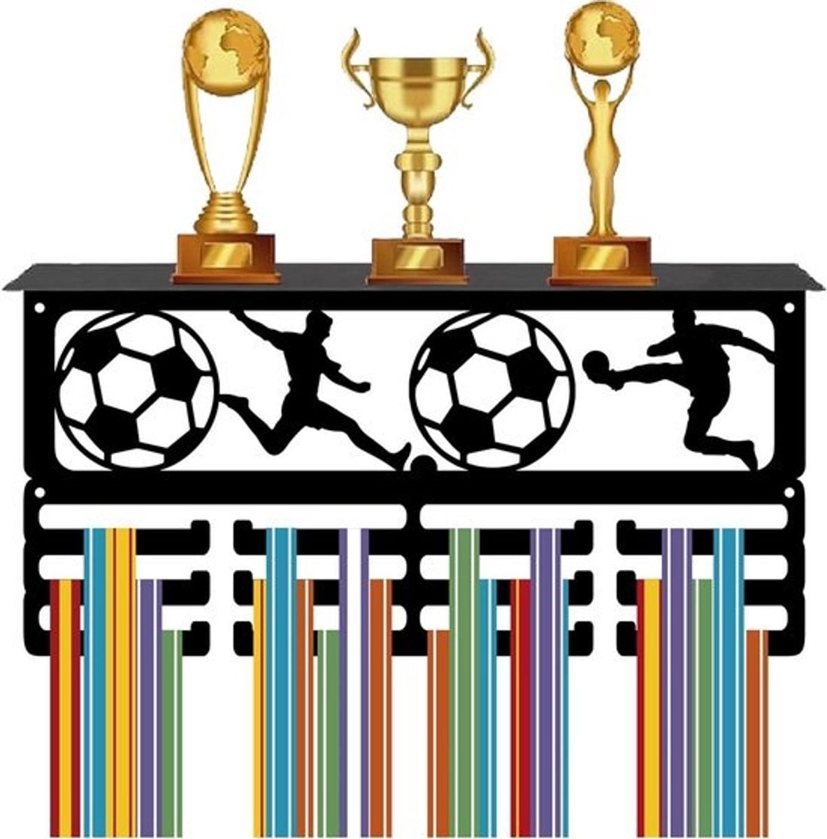 Voetbal Medaille Hanger Wandmontage Display Rek met Plank voor Trofeeën