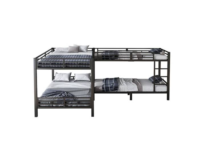 ANYSUN Etagenbett Mehrbettkonfiguration (Set, Bett), 4 Liegeflächen, mit Leiter