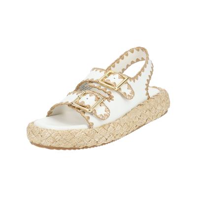 Keilsandalette STEVE MADDEN "STEVE MADDEN Sandalen Leder", Damen, Gr. 40, weiß, Leder, Schuhe