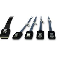 Kabel SFF-8087 > 4x S-ATA gekreuzt schwarz, 1 Meter (teilummantelt)