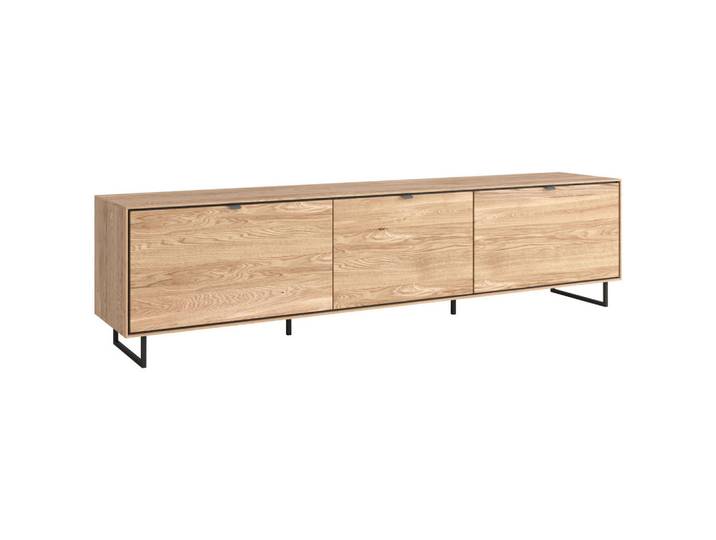 Livetastic Lowboard, Eichefarben, Metall, Eiche,Eiche,Eiche, furniert, vollmassiv,massiv,furniert, 3 Schublade(n) Schubladen, 210.2x51x45.6 cm, Wohnzimmer, TV Möbel, Lowboards