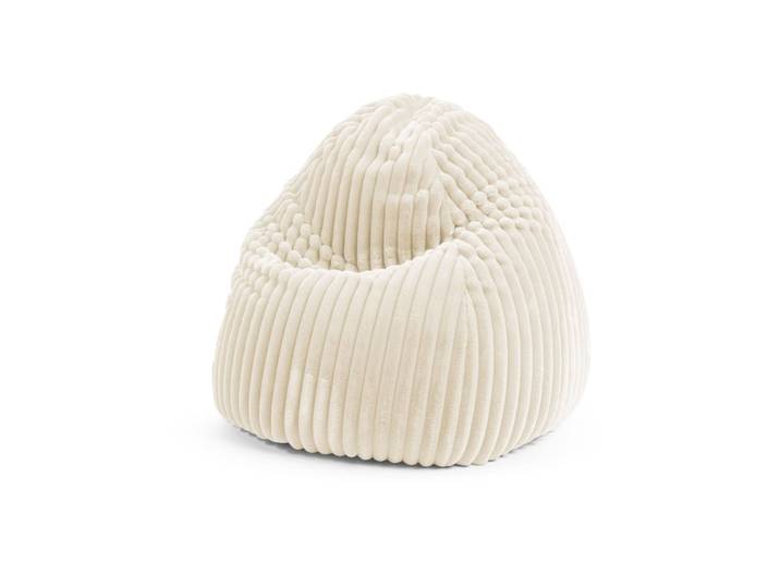 Pouf poire xl confort extrême moelleux velours naturel 70x110 cm