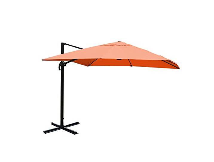 Mendler Gastronomie-Ampelschirm HWC-A96 3x4m Polyester - terracotta