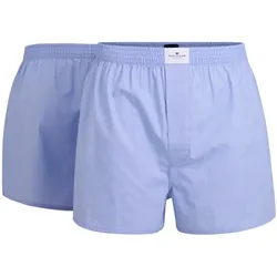 TOM TAILOR Herren Web-Boxershorts, 2er Pack - Dakota, Baumwolle, Popeline Hellblau / M
