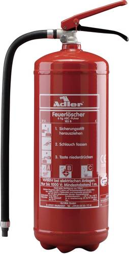 Adler PDE6 Pulverfeuerlöscher 6 kg Brandklasse: A, B, C Inhalt 1 St.