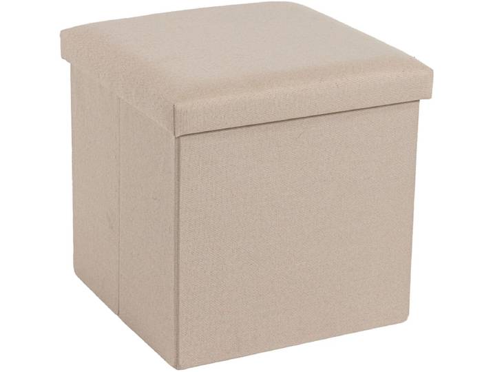 Aufbewahrungshocker AVA 38x38x38cm leinen-imitation beige