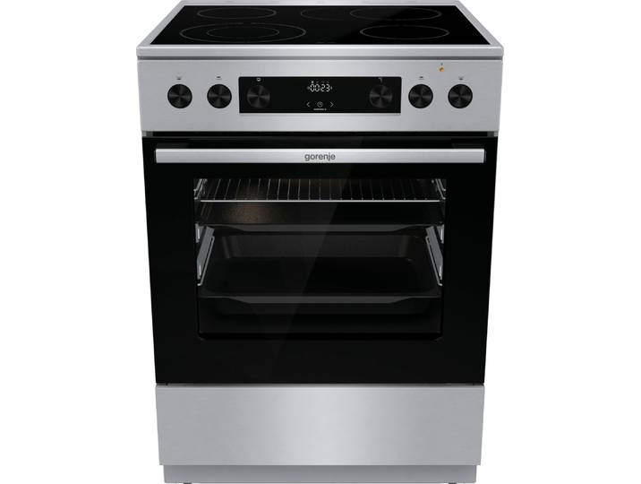 GORENJE Elektro-Standherd GECS6C70 , Energieeffizienz: A, silber (silberfarben), Herdsets, Knusprig genießen – ganz ohne Extra-Kalorien - dank AirFry-Funktion, Elektro-Standherd