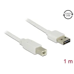 Delock Kabel EASY-USB 2.0 Typ-A Stecker > USB 2.0 Typ-B Stecker 1 m weiß