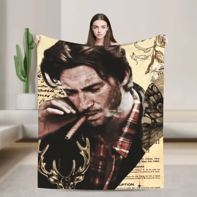 Inspire Curations Arthur Morgan Soft Flannel Throw Blanket 114jdt109 28x40in(70x100cm)