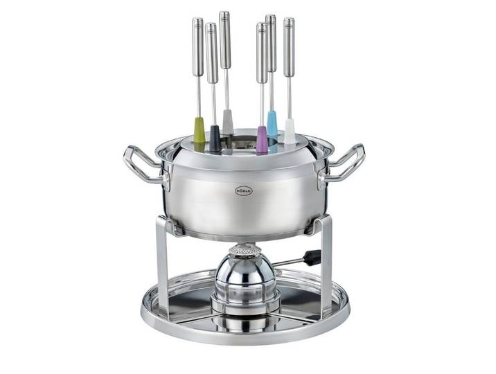 RÖSLE Fondue Fondue-Set mit Gasbrenner, 6 Fonduegabeln, 2 l, für 6 Personen