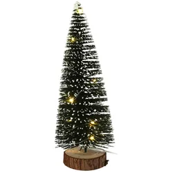 WellHome - Weihnachtsbaum mit 10 warmweißen LED-Lichtern und Timer - 12x12x30cm