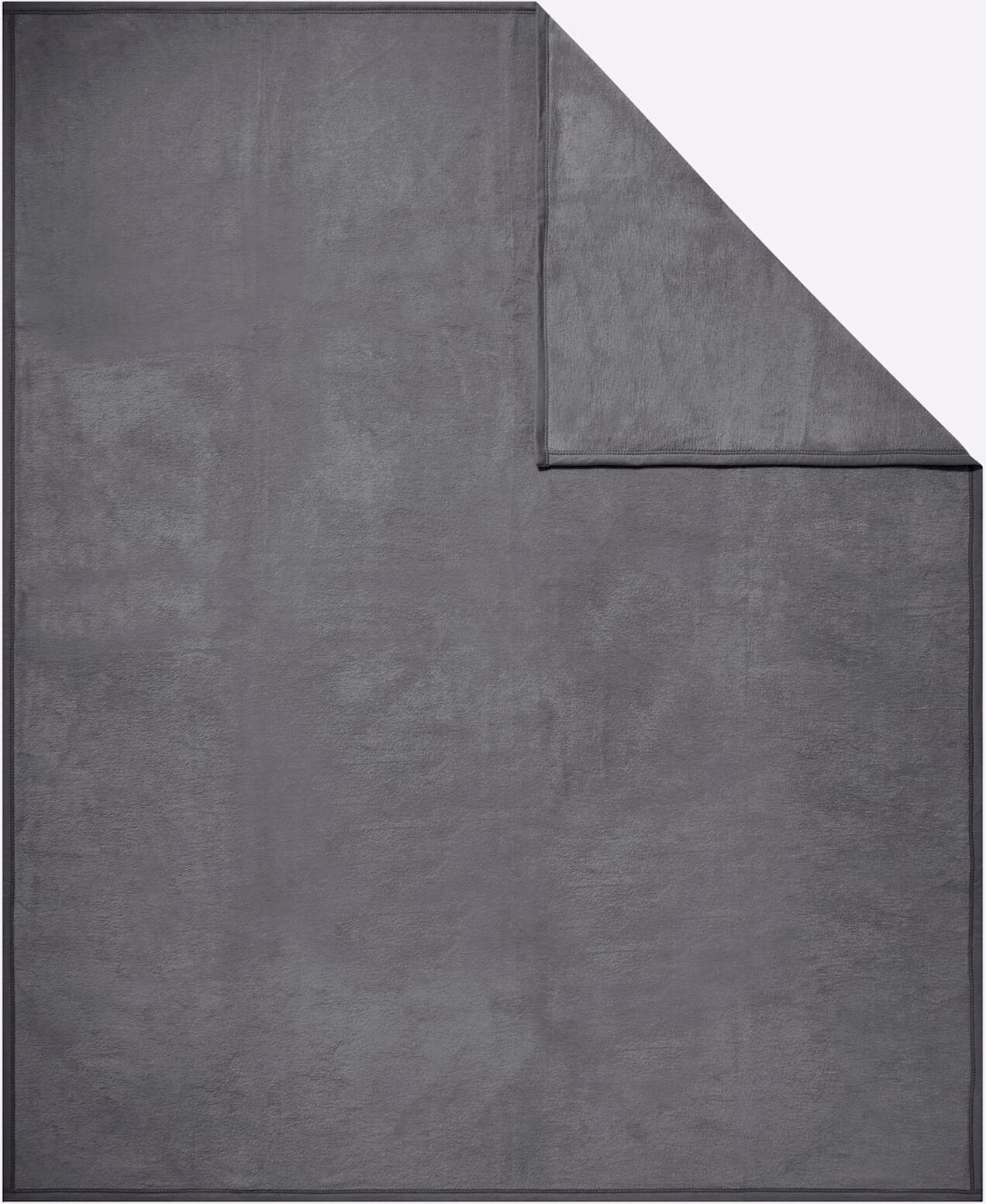 Wohndecke IBENA Gr. 1, grau (anthrazit), B:150cm L:200cm, 58% Baumwolle, 35% Polyacryl, 7% Polyester, Wohndecken, Wohndecke anthrazit B/L: 150cm x 200cm