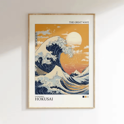 Inspire Picks Hokusai Wave & Mount Fuji Canvas Print Japanese Landscape Wall Decor 7 50x75cm Unframed