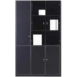 Jet-Line, Aktenschrank, Aktenschrank Prato schwarz 1,2 x 2 m (120 x 40 x 200 cm)