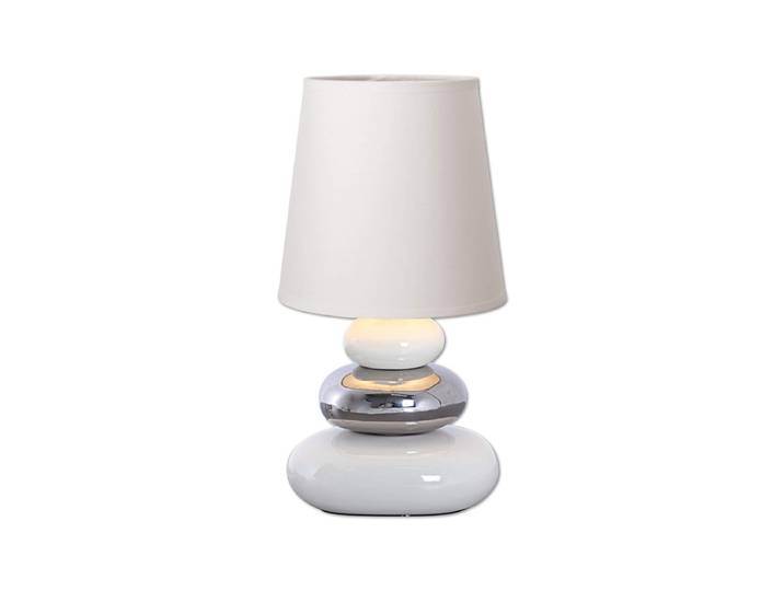 Näve Stoney Tischleuchte Keramik Chrom 31cm
