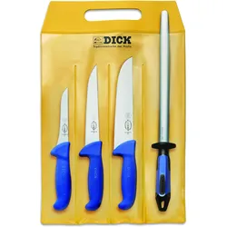 F. Dick Messer Set, Küchenmesser, Silber, Blau
